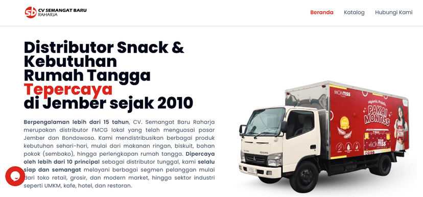๐ CMS Website โ CV Semangat Baru Raharja