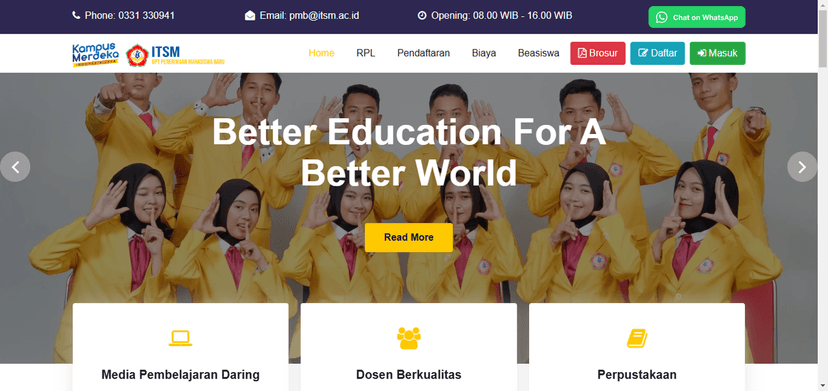 ๐ Penerimaan Mahasiswa Baru โ Institut Teknologi & Sains Mandala